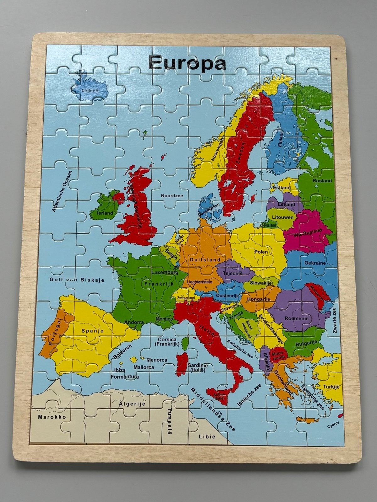 Houten Europa Puzzel - Educatief en Leerzaam, Gebruikt, Van hout, 4 tot 6 jaar, Meer dan 50 stukjes