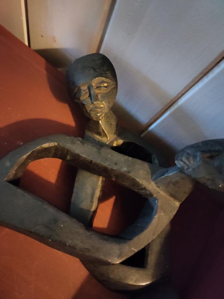 Afrika, houten gordijn bijeen houders, Ophalen of Verzenden, Zwart, Minder dan 100 cm