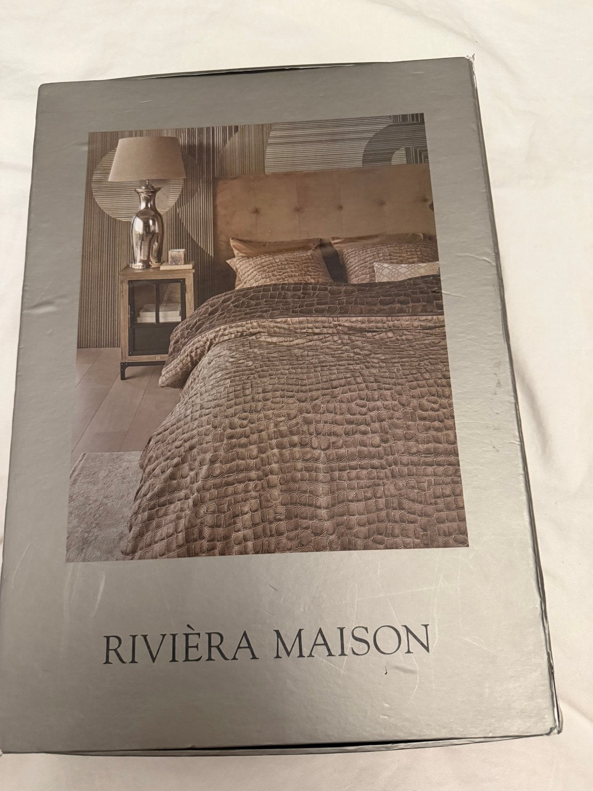 Riviera Maison Dekbedovertrek Croco Brown140x200/220cm, Ophalen of Verzenden, Nieuw, Bruin, Dekbedovertrek
