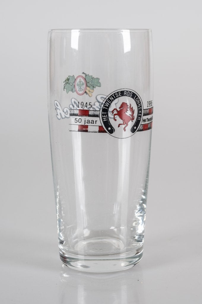 Grolsch dubbeldruk glas Het Twentse Ros, Ophalen of Verzenden, Gebruikt, Glas of Glazen, Grolsch