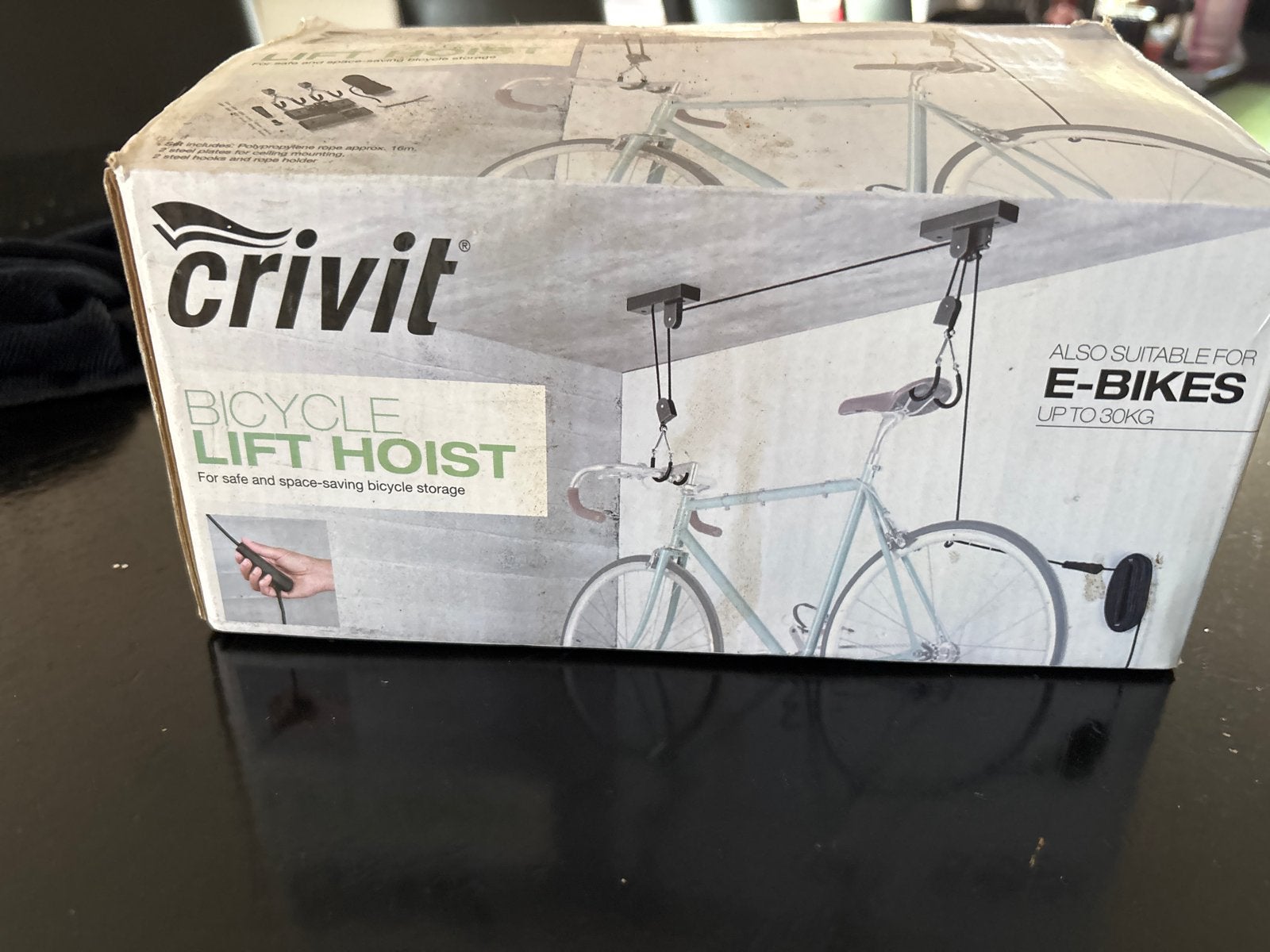 Crivit fietslift takel - Ruimtebesparende fietsopslag, Ophalen, Nieuw