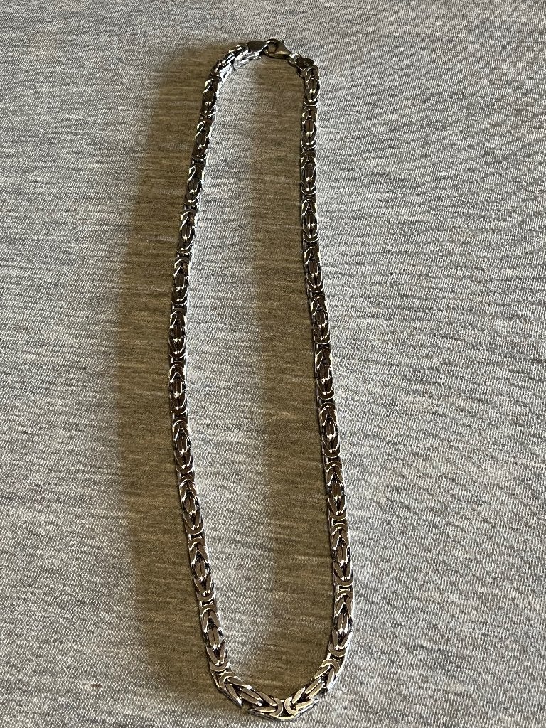 Zilveren Koningsketting 925 Zilver 133 Gram 61Cm Dikte 5mm, Ophalen of Verzenden, Zo goed als nieuw, Zilver, Zilver