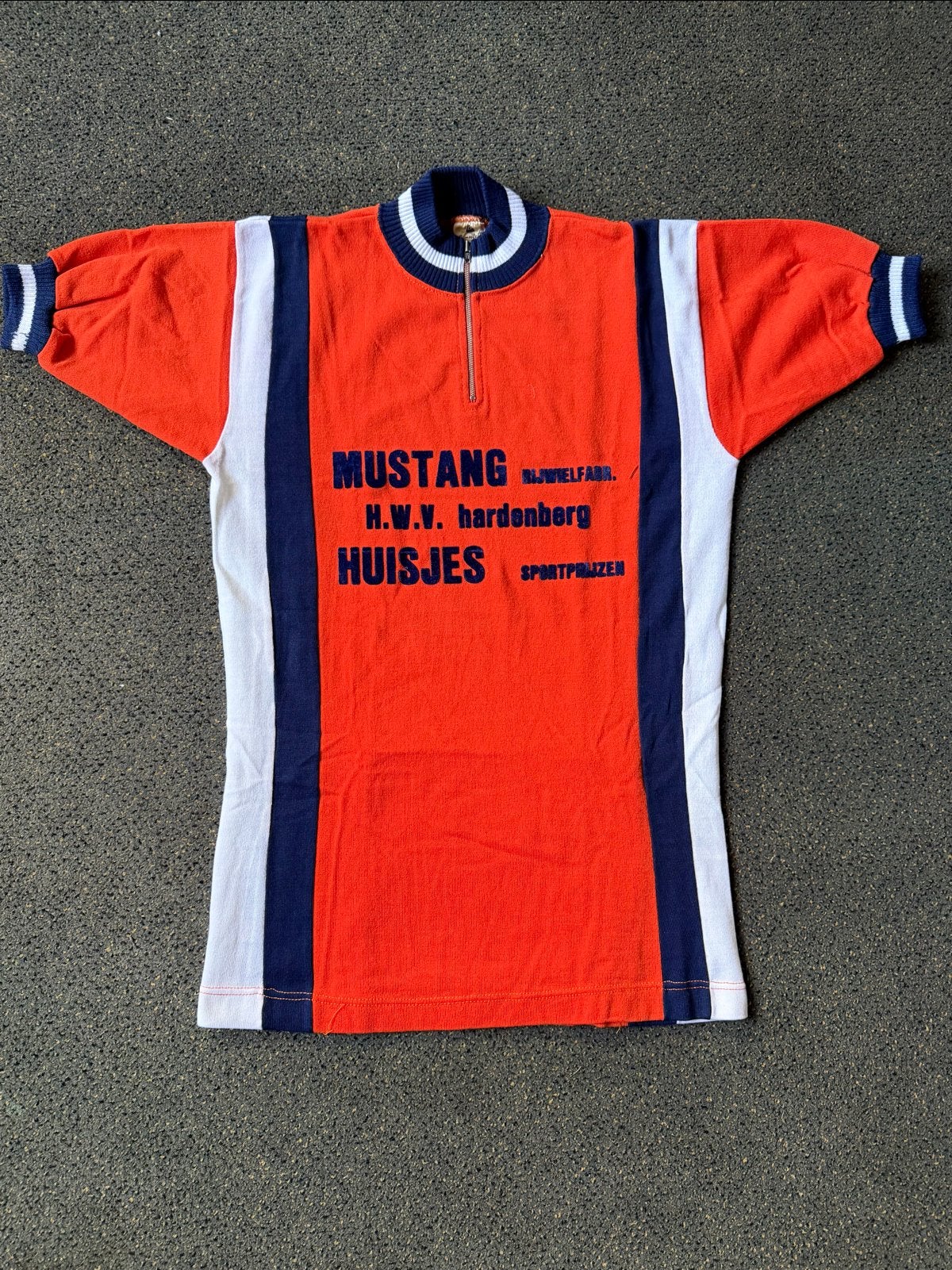 Vintage Mustang Huisjes wielershirt - Maat M, Fietsen en Brommers, Gebruikt, Ophalen of Verzenden, Bovenkleding, Heren