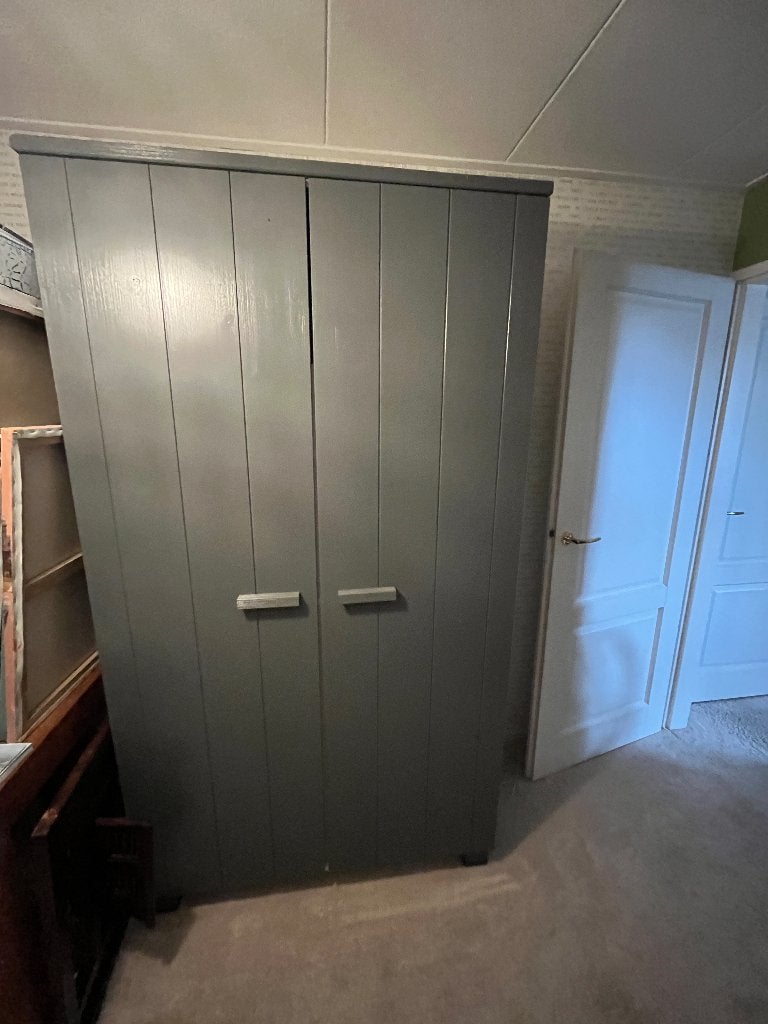 Bureau kast en bed IKEA grijs, Ophalen, Gebruikt, 100 tot 150 cm, 150 tot 200 cm