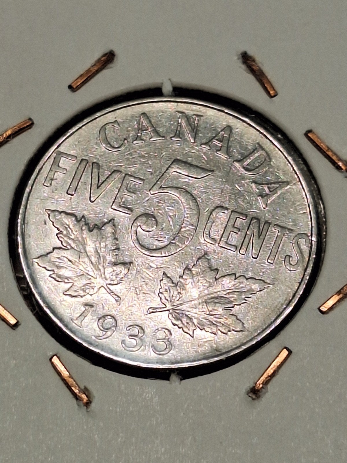 Canada 5 cents 1933, Postzegels en Munten, Munten | Amerika, Ophalen of Verzenden, Noord-Amerika