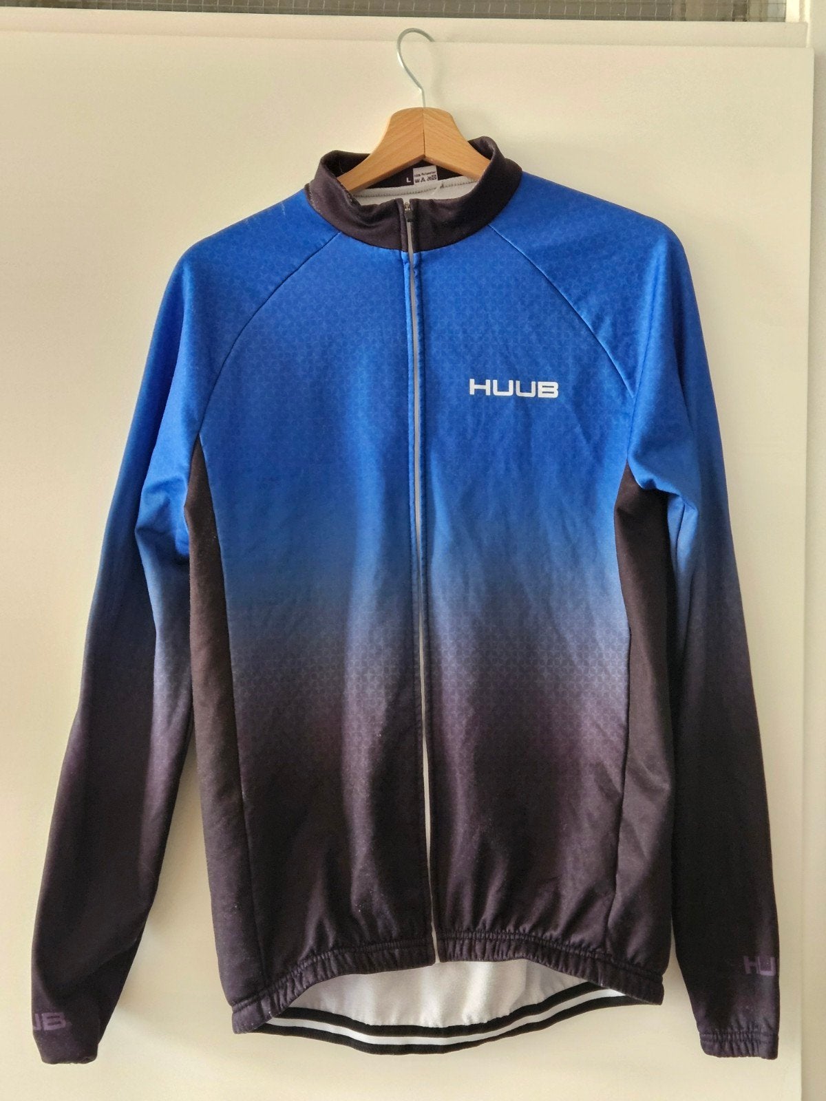 Huub Najaar/Winter Fietsjack Maat L - Blauw/Zwart, Fietsen en Brommers, Fietsaccessoires | Fietskleding, Gebruikt, Heren, Ophalen of Verzenden