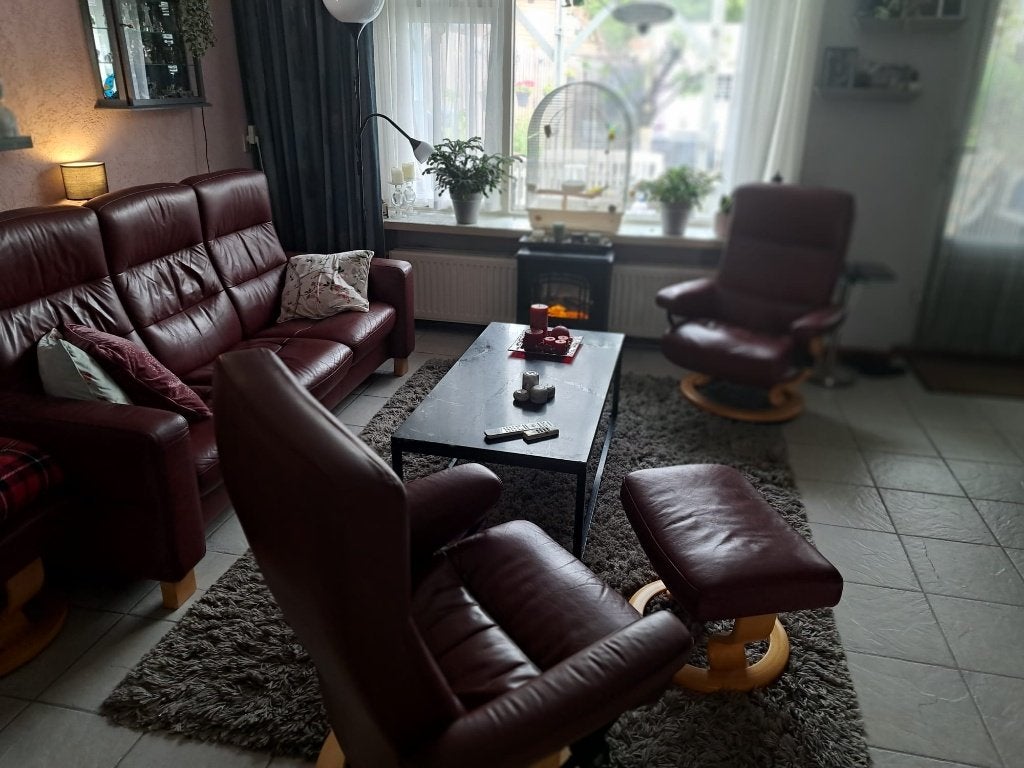 Bankstel, Huis en Inrichting, Ophalen, Klassiek, Zo goed als nieuw, Rechte bank