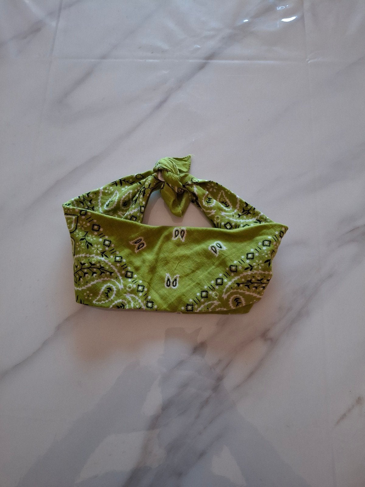 H&M Bandana Groen Paisley - Haaraccessoire/Halsdoek, H&M, Ophalen of Verzenden, Gedragen