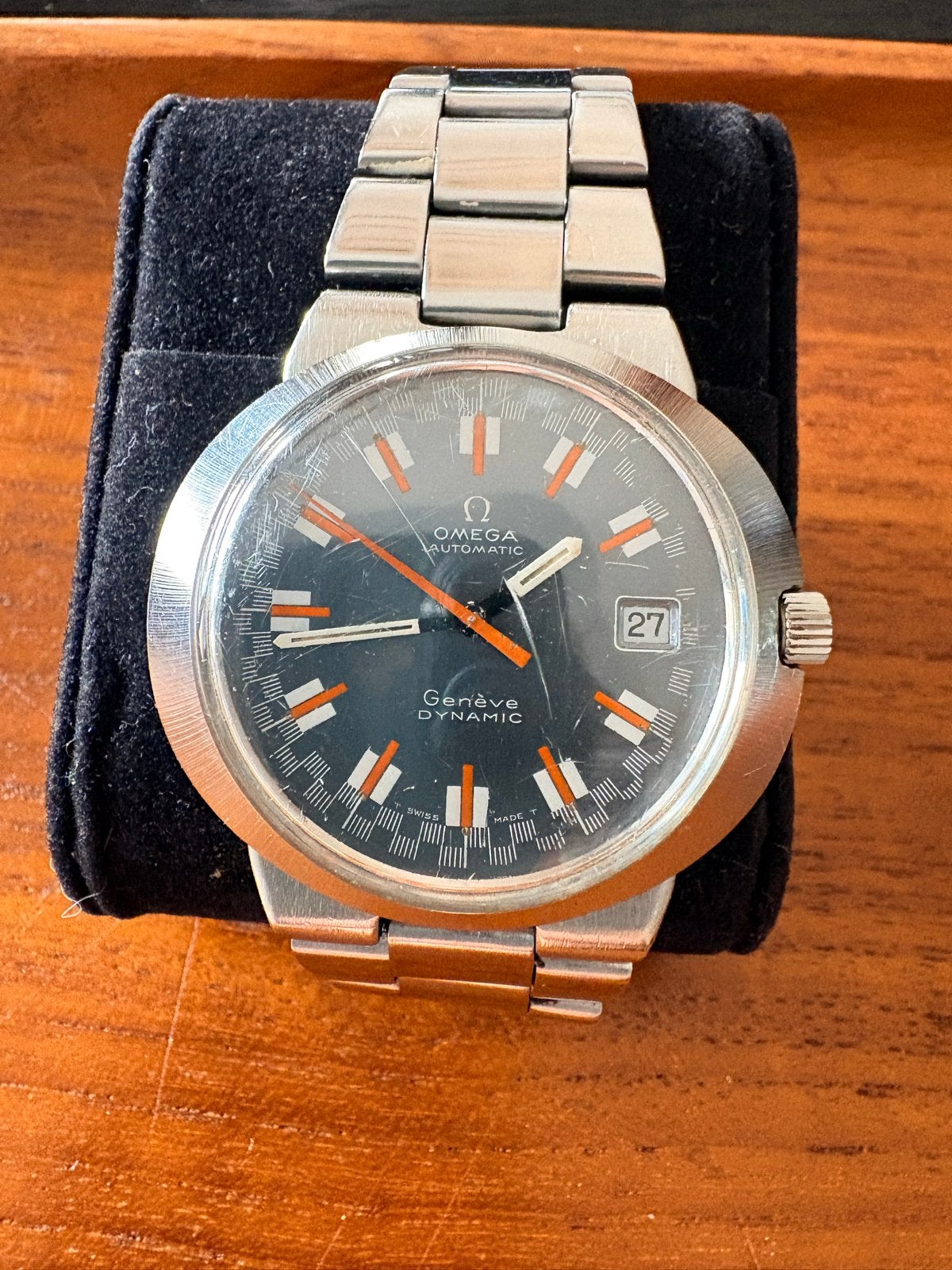 Omega Genève Dynamic Automatic Herenhorloge, Gebruikt, Staal, Polshorloge, Ophalen of Verzenden