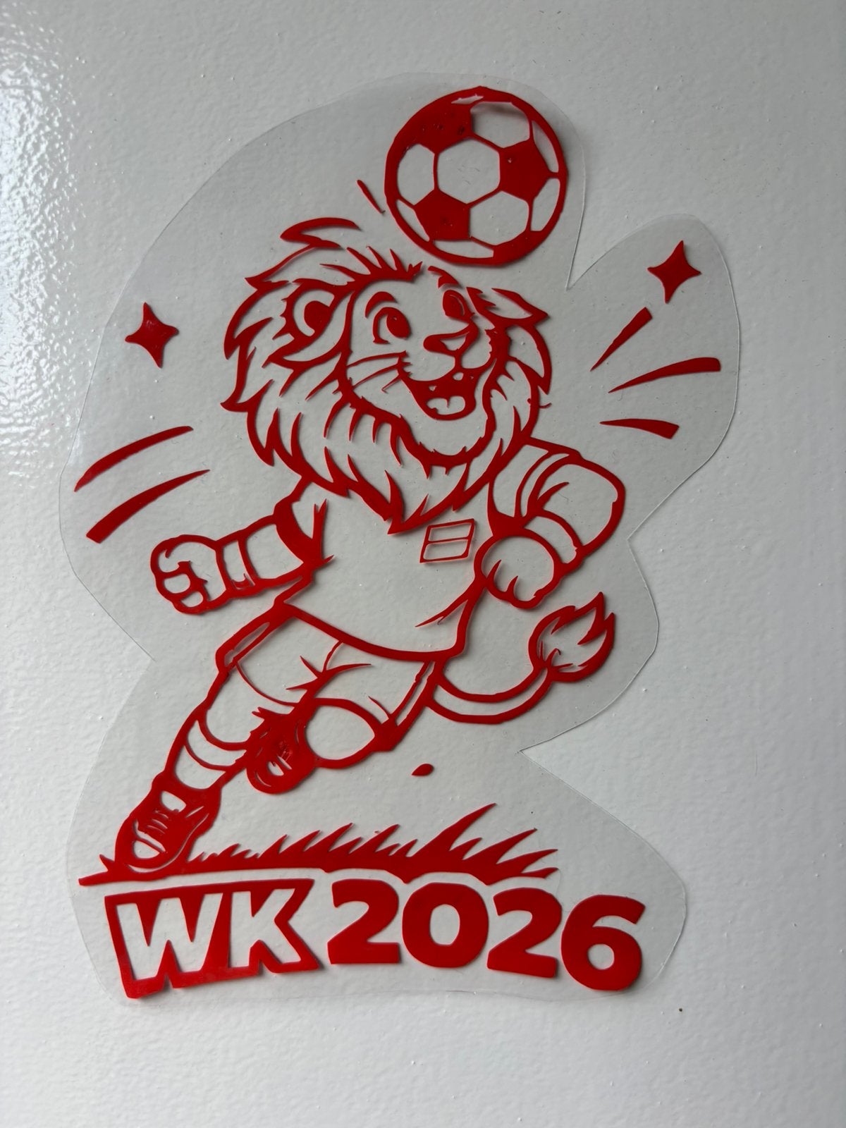 Sticker statische folie wk voetbal, Ophalen of Verzenden, Zo goed als nieuw, Overige typen