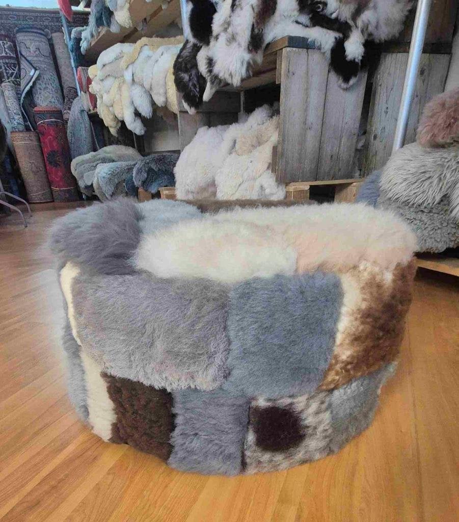 Gave patchwork poef, Gebruikt, Etten-Leur, Rond, DJT@dejuistetoon.eu