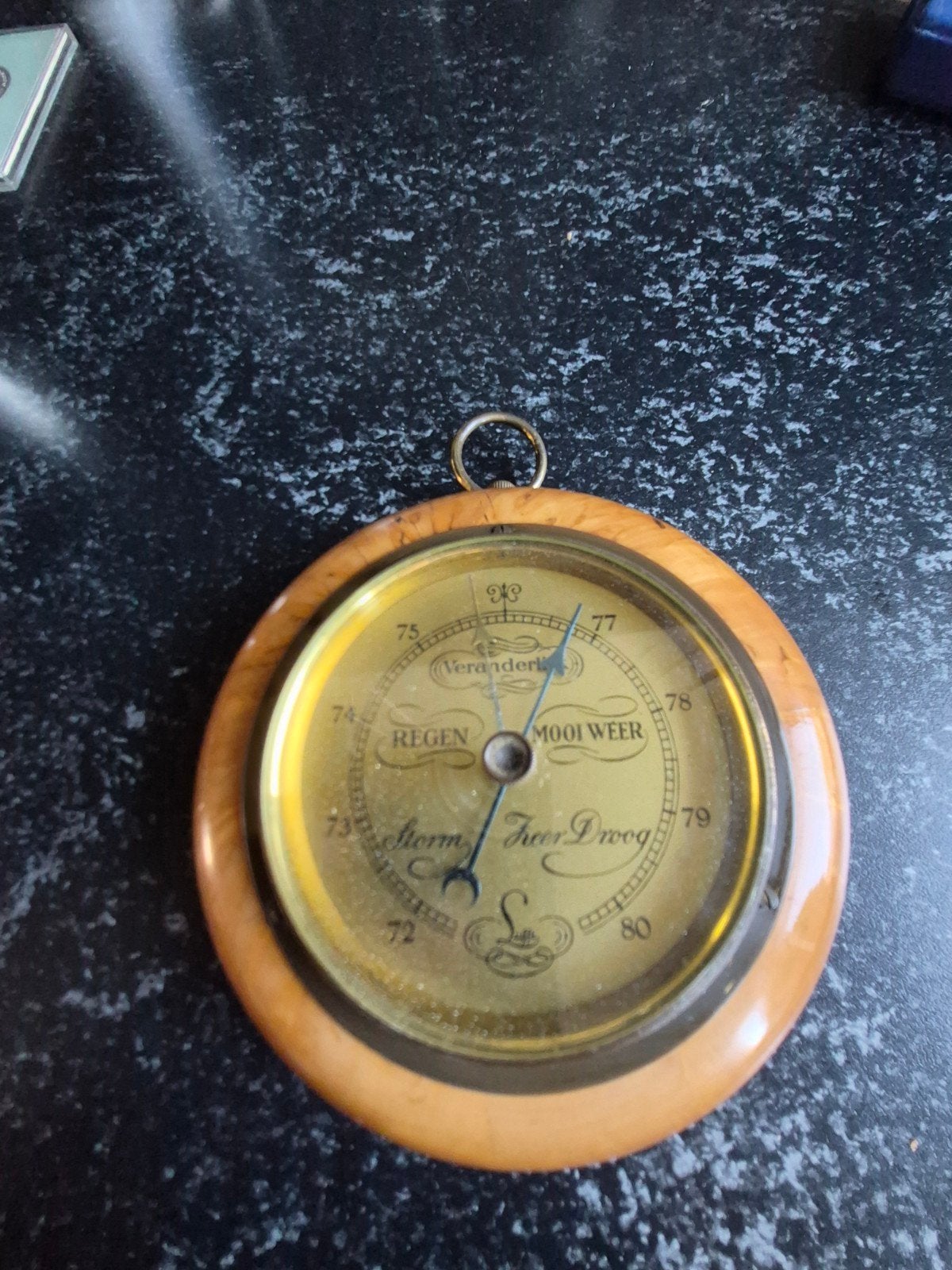 Antieke Barometer - Mooi Weer, Regen, Storm, Ophalen of Verzenden, Gebruikt, Barometer
