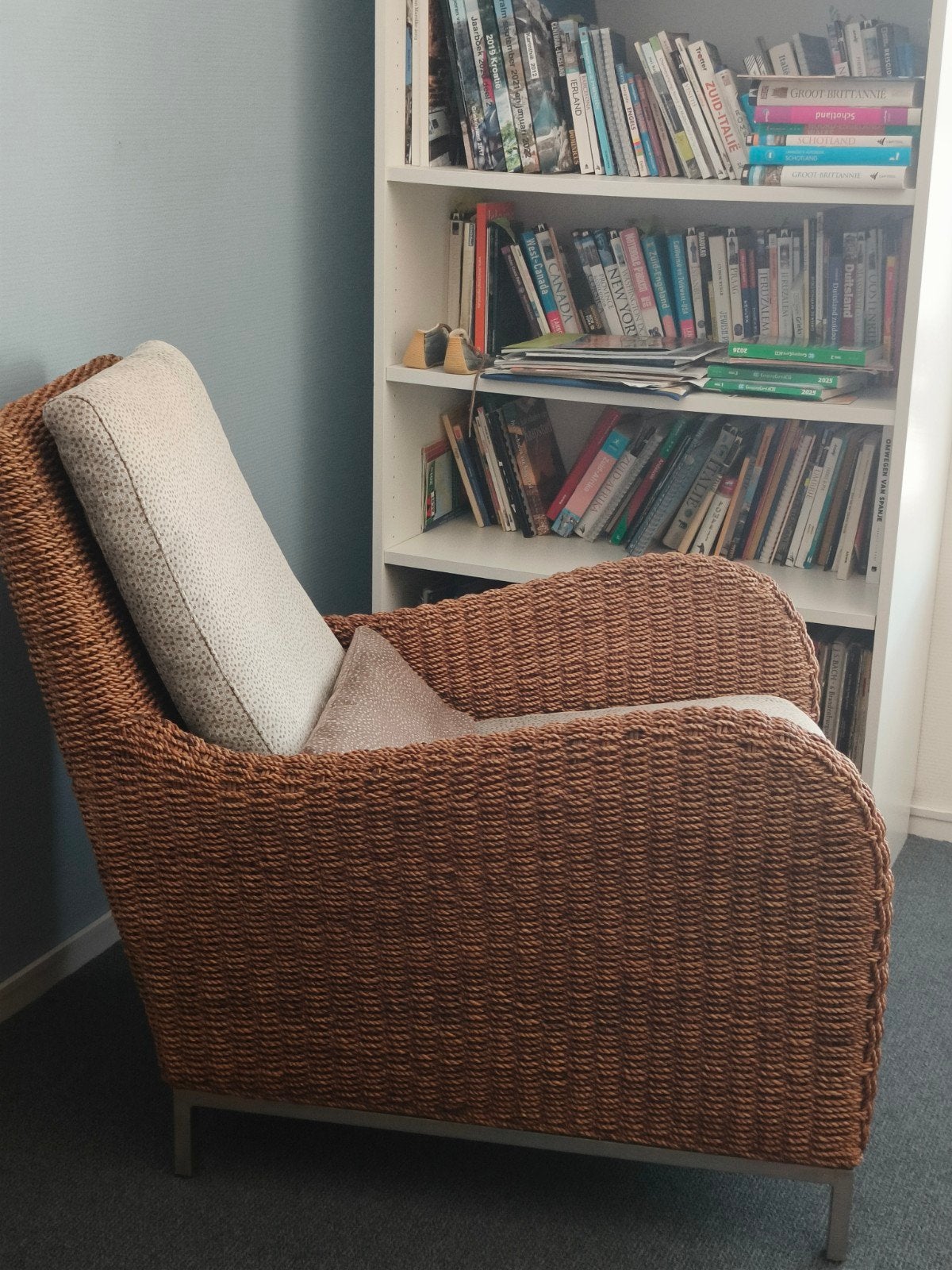 Fauteuil; loungestoel in klassieke stijl (rookstoel), Ophalen, Gebruikt, Bruin, Eén