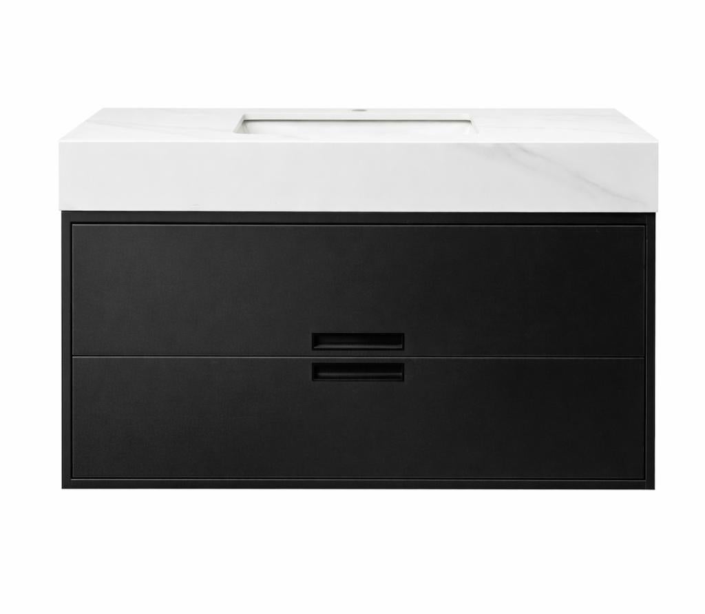 SALE! Badkamermeubel, Mat zwart, 80cm, 2 Lades, Altira 80, Ophalen of Verzenden, Nieuw, Zwart