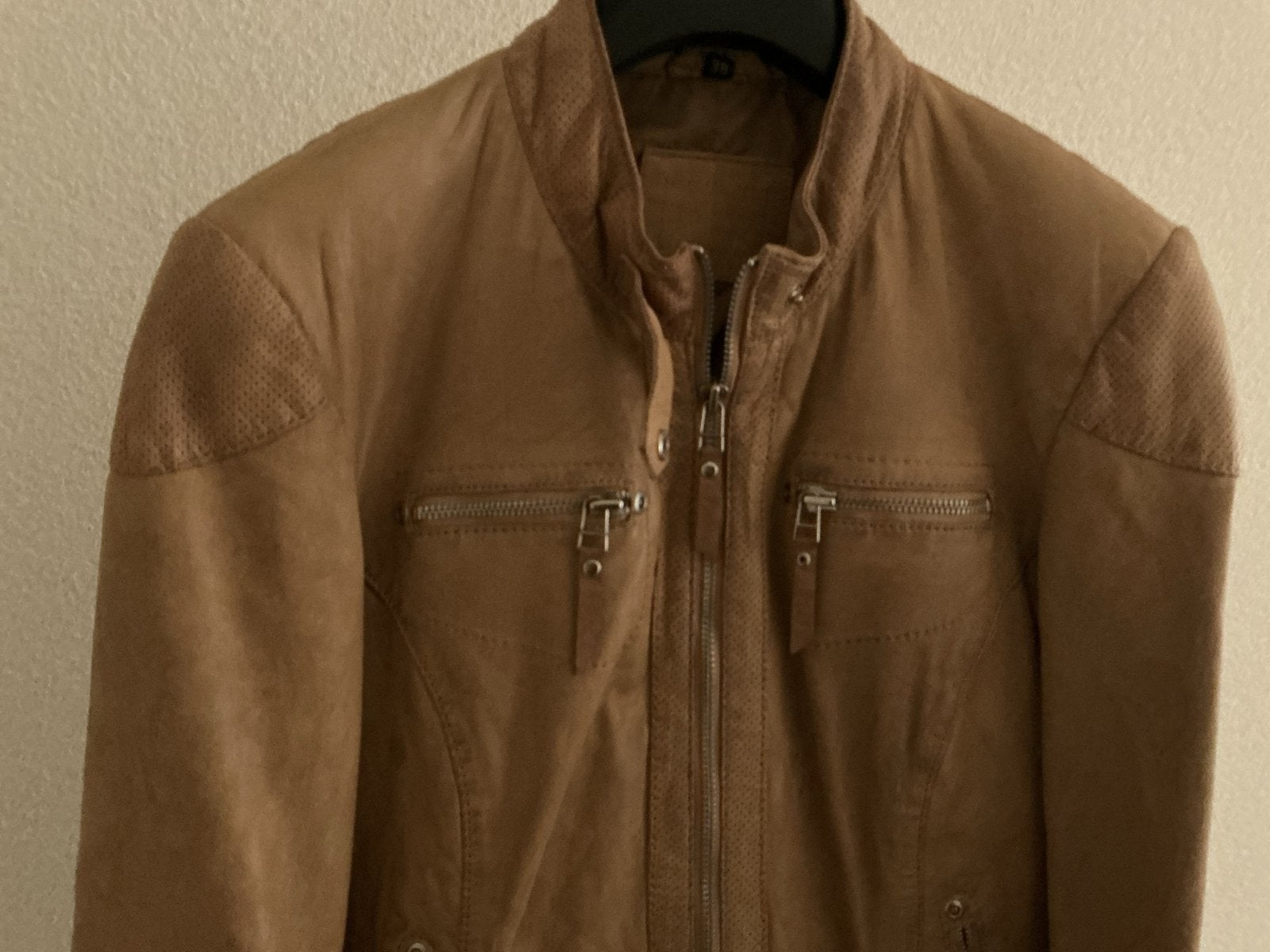 Leren bruin-/camel-kleurig jasje, maat 36, Kleding | Dames, Jasjes, Kostuums en Pakken, Ophalen of Verzenden, Zo goed als nieuw
