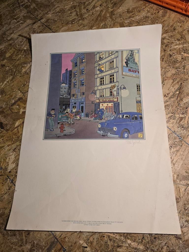 Joost Swarte zeefdruk 'Ochtendschemer' 1975, gesigneerd, Ophalen of Verzenden