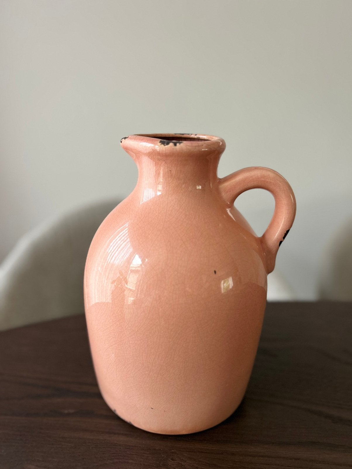 Roze vintage keramieken kruik / vaas, Ophalen of Verzenden, Zo goed als nieuw, Roze