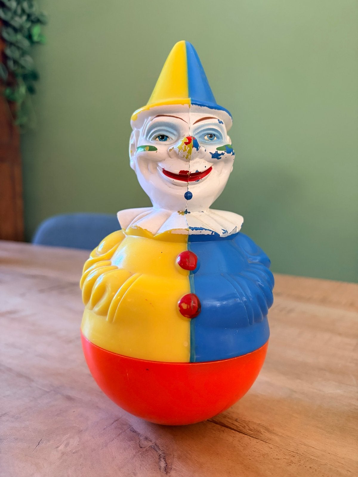 Vintage tuimelaar clown - Made in Western Germany, Ophalen of Verzenden, Gebruikt, Overige typen