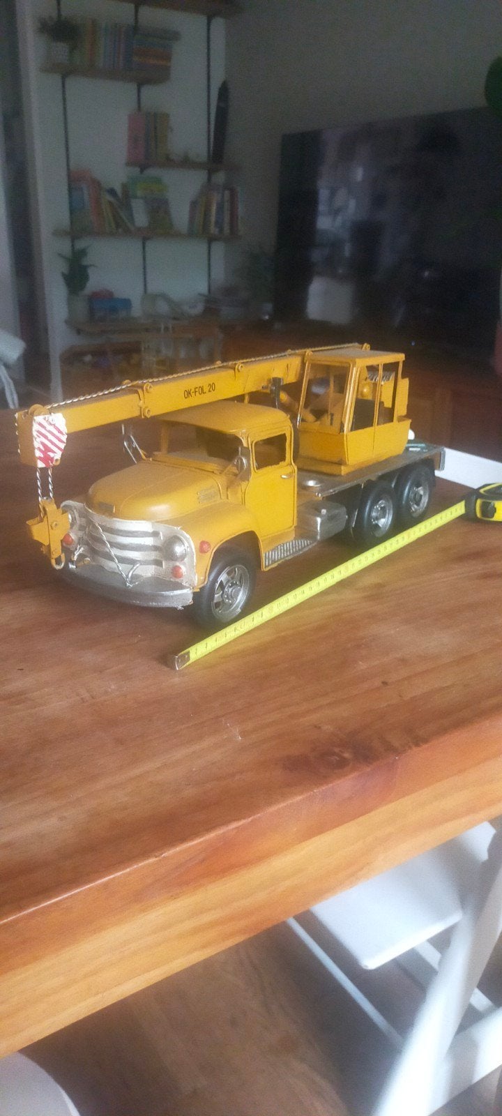 Vintage Metalen Hijskraan - USA 1950 - 40 cm, Ophalen of Verzenden, Gebruikt