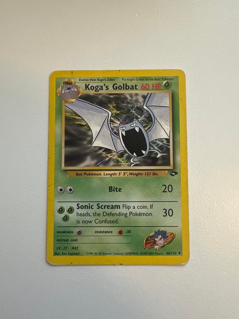Koga's Golbat Pokémon-kaart - Gym Challenge 46/132, Ophalen of Verzenden, Gebruikt, Losse kaart