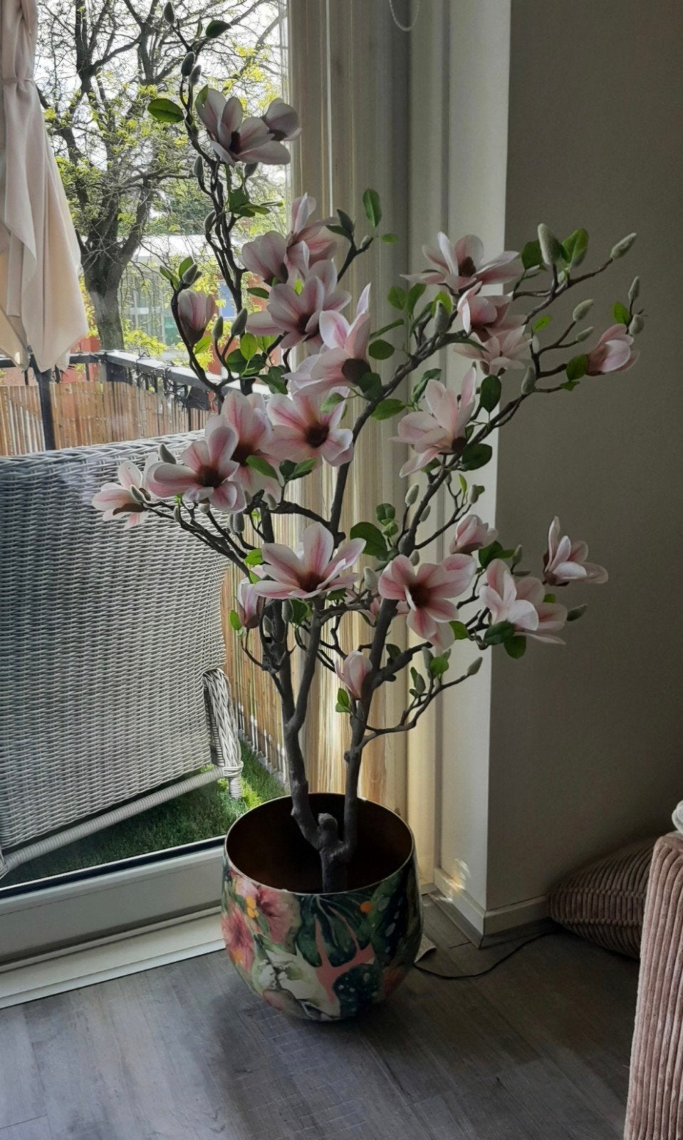 Prachtige kunst Magnoliaboom met pot., Huis en Inrichting, Ophalen, Zo goed als nieuw, Roze