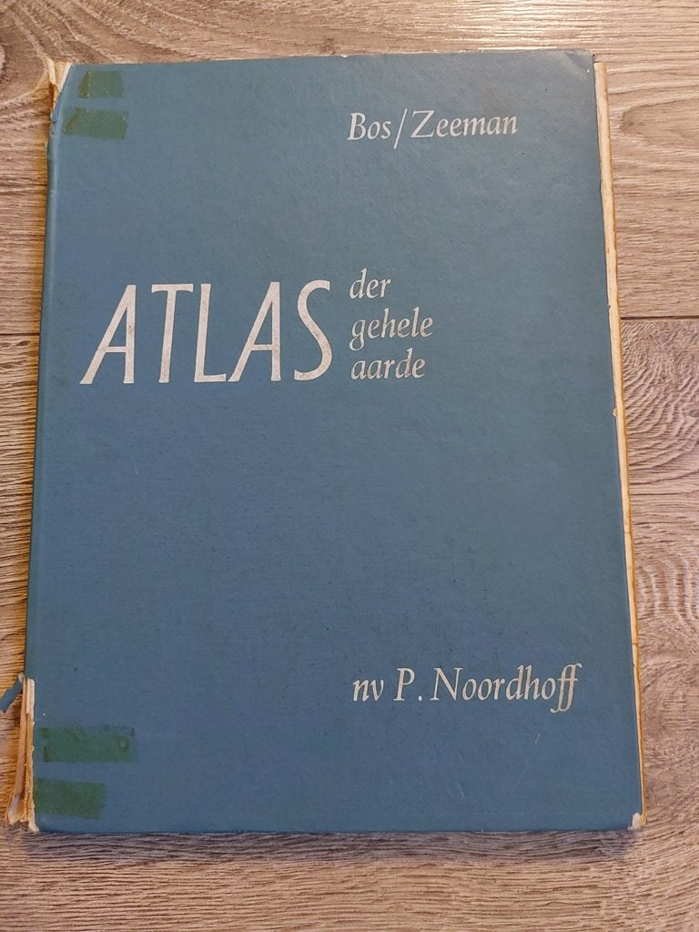 Brocante: Atlas der gehele aarde. 1966 Bos / Zeeman., Boeken, Ophalen of Verzenden, Gelezen