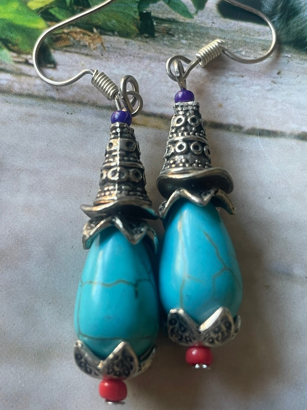 Turquoise druppel hangers, Sieraden, Tassen en Uiterlijk, Oorbellen, Overige materialen, Hangers, Blauw, Nieuw