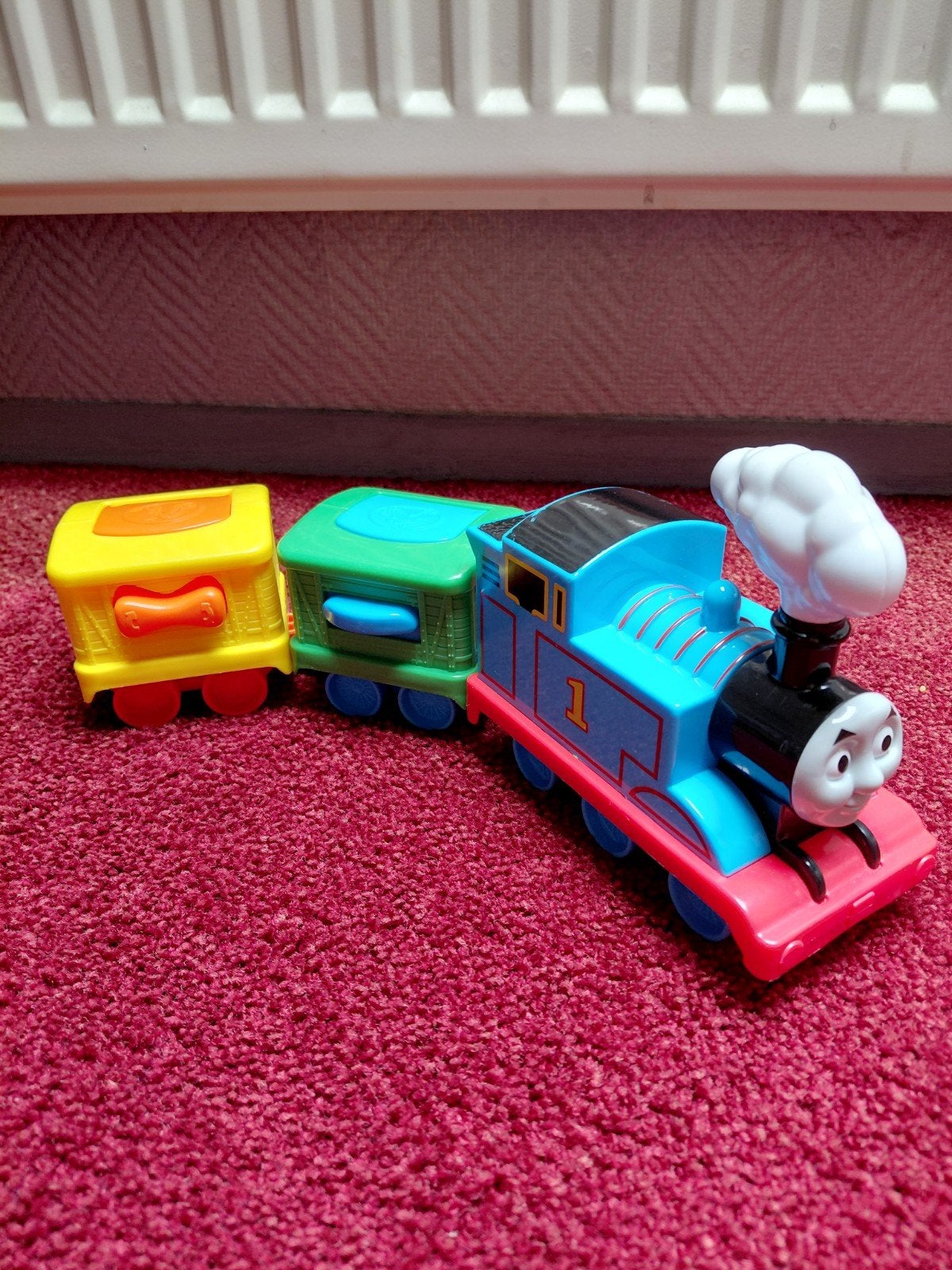 Thomas de Trein met 2 wagons en dieren, Ophalen of Verzenden, Gebruikt