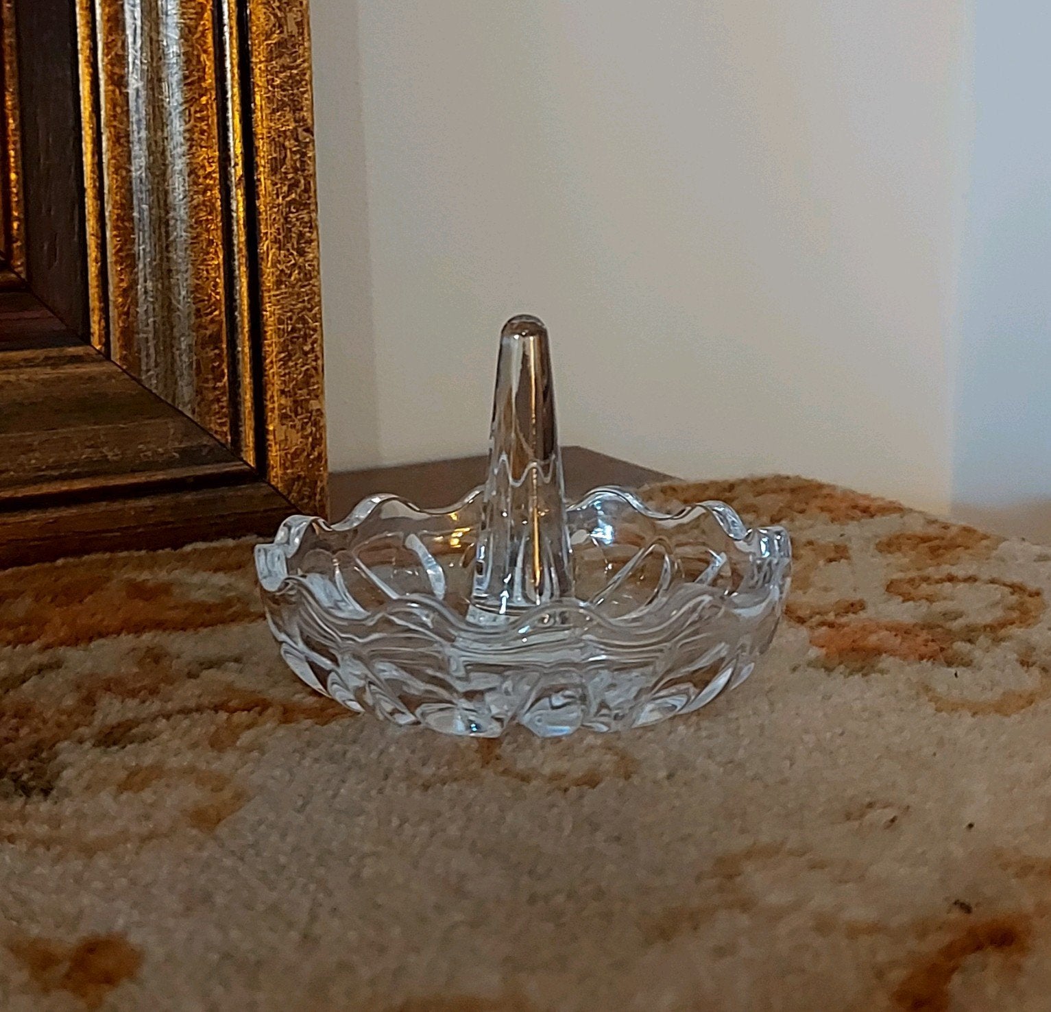 Prachtig Antiek kristallen ringenschaaltje, Ophalen of Verzenden