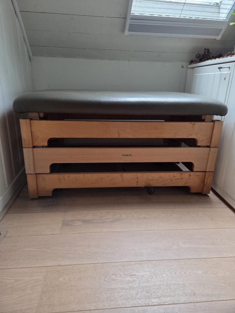 Schilte Turnbank / Gymbank met groen kussen, Gebruikt, Overige kleuren, Ophalen of Verzenden, Eén