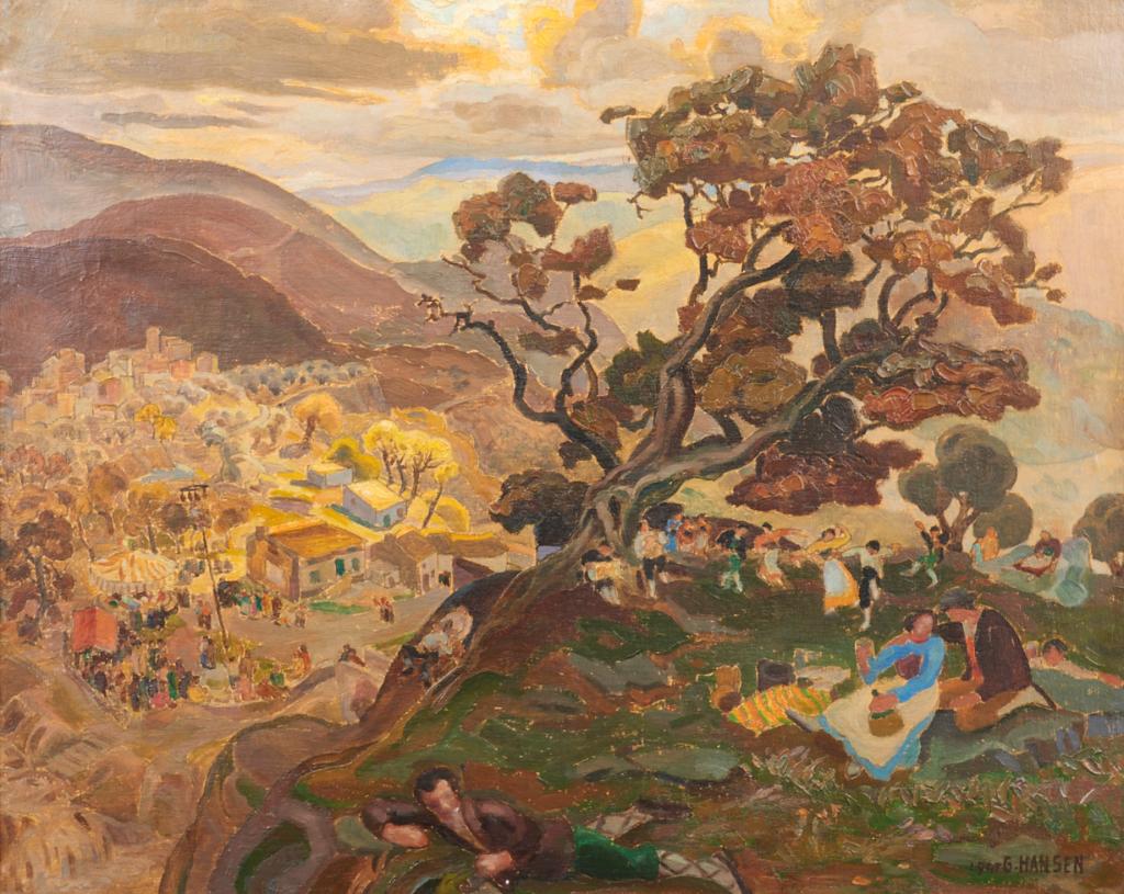 Gilbert Hansen (1902-1981), Dorpsfeest, Ophalen of Verzenden