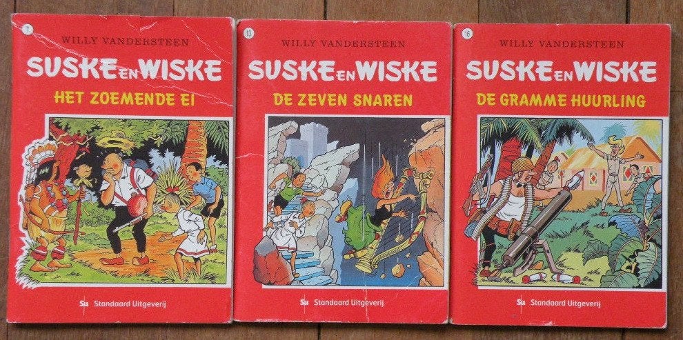 Suske en Wiske, 3 miniboekjes. Afm. 13 x 9 cm., Meerdere stripboeken, Ophalen of Verzenden, Zo goed als nieuw