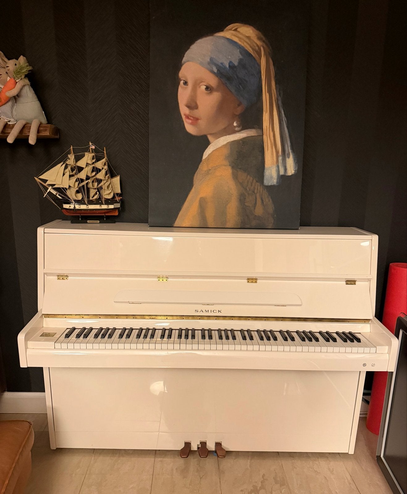Samick SU-108P Piano - Hoogglans Wit - zo goed als nieuw, Wit, Ophalen of Verzenden, Zo goed als nieuw, Piano