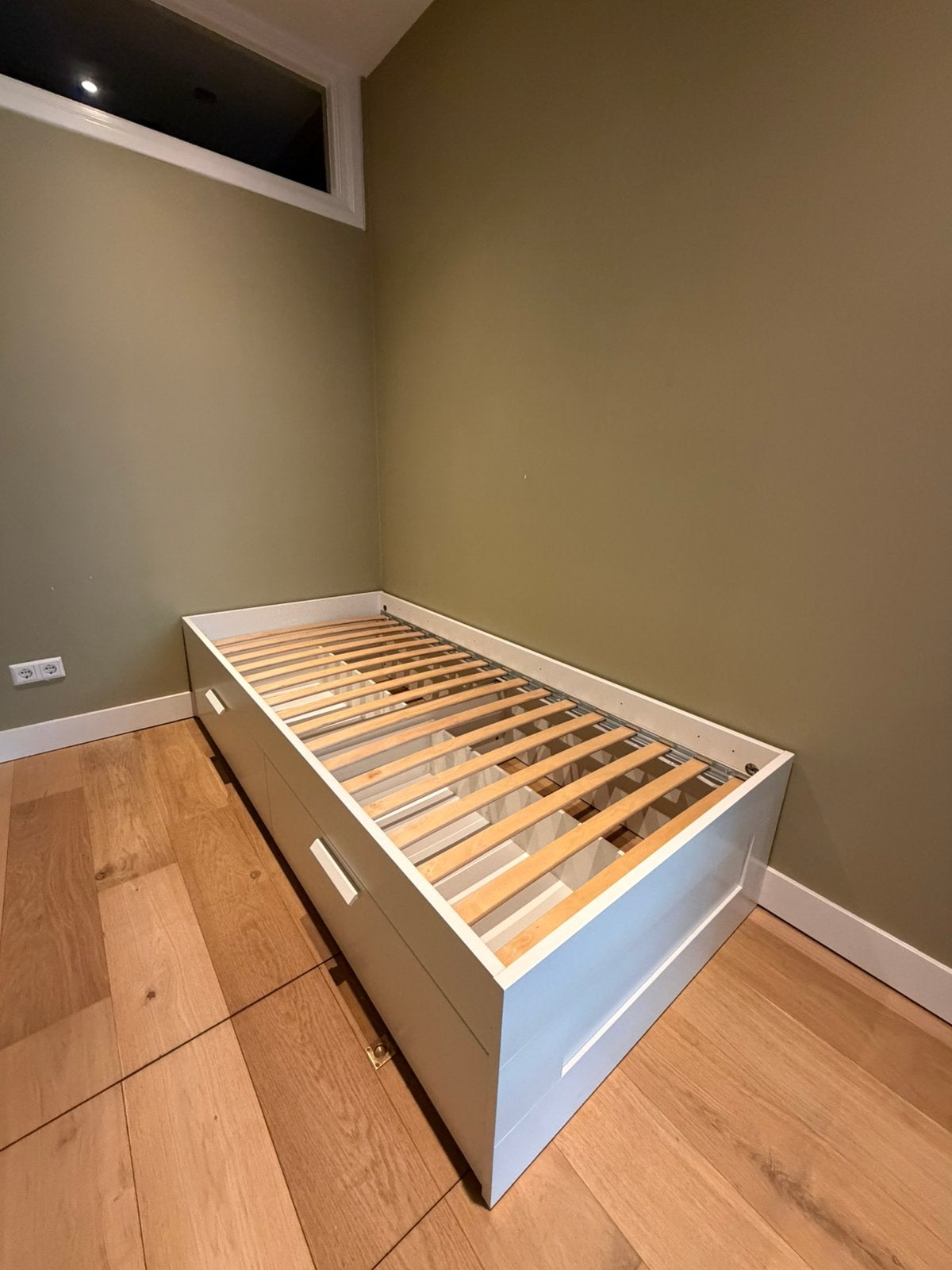 IKEA BRIMNES bed 90x200 incl. VESTERÖY matras en lattenbodem, Ophalen, 90 cm, Eenpersoons, Wit