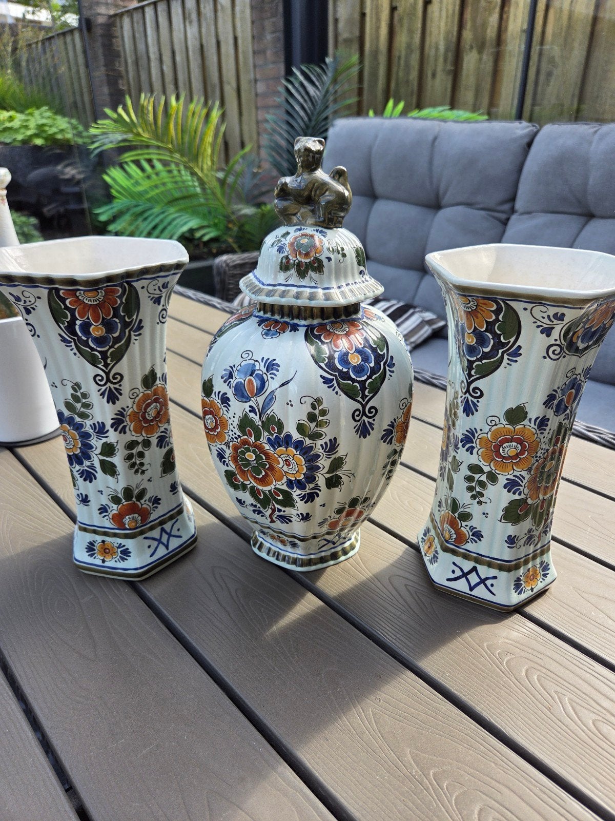 Pronkstuk: Antieke Delft Polychroom Holland Handwerk Set, Ophalen of Verzenden