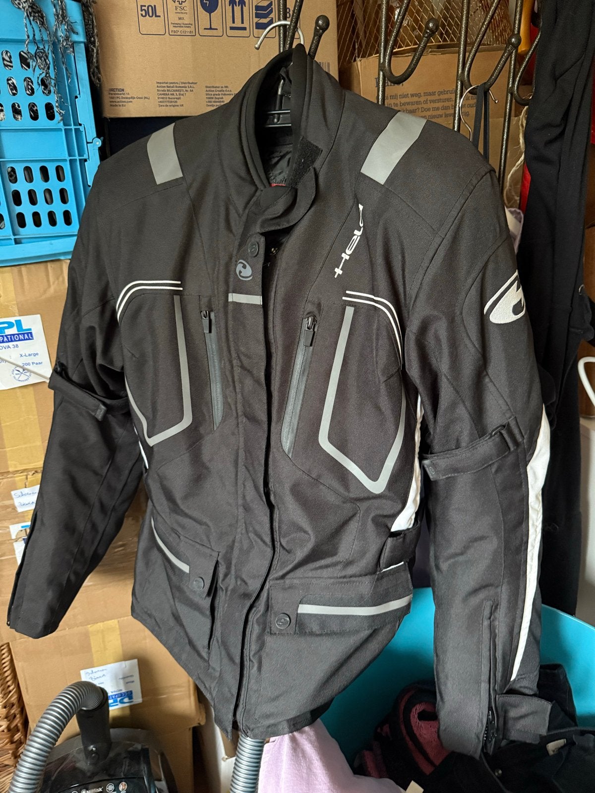 Held textiel motorjas met schouder- en elleboogprotectie, Motoren, Ophalen, Tweedehands, Jas | textiel