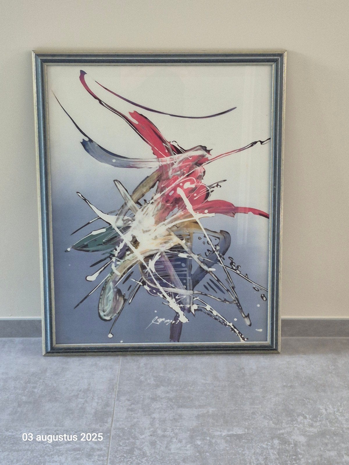batik abstract doek in mooie lijst, Ophalen