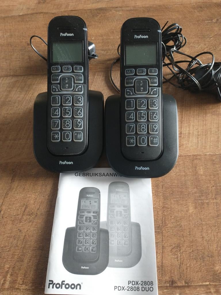 Duo set vaste telefoon Profoon met grote toetsen, Ophalen of Verzenden, Zo goed als nieuw, 2 handsets