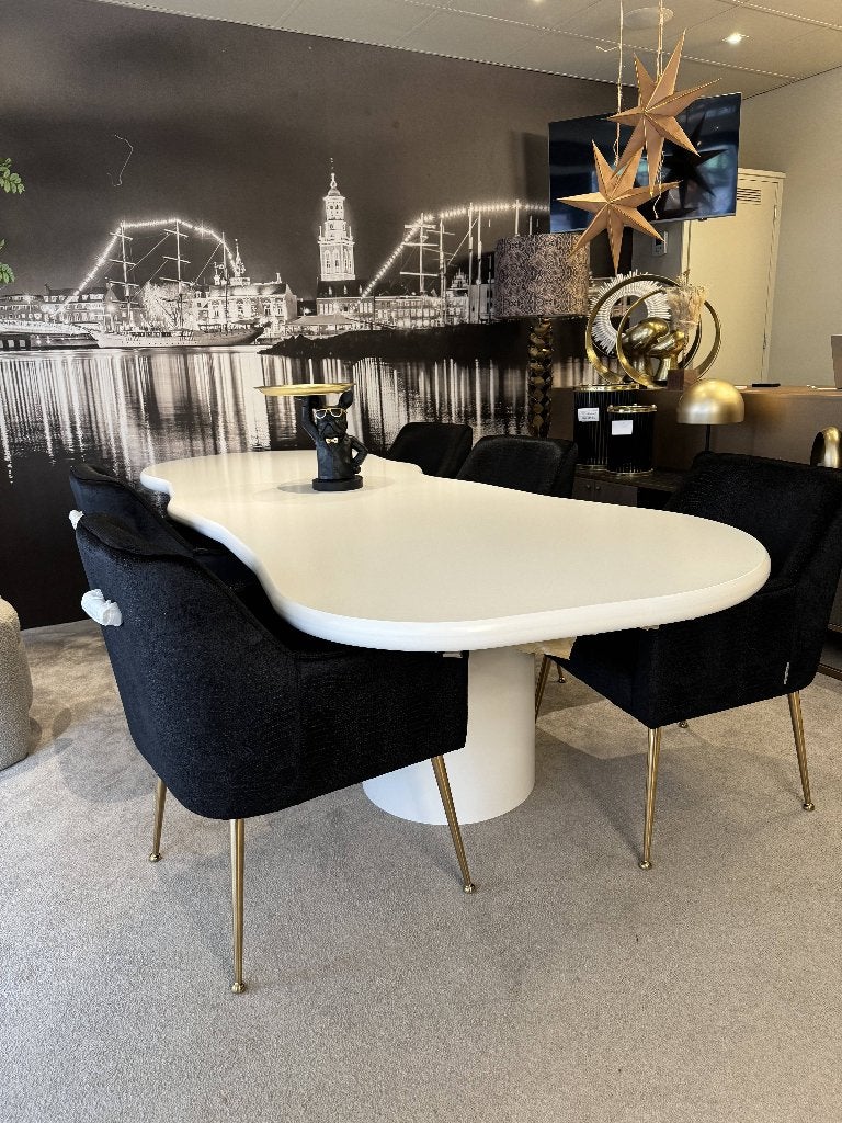 Eettafel White Stone, Huis en Inrichting, Ophalen, 100 tot 150 cm, Vijf personen of meer, Overige vormen