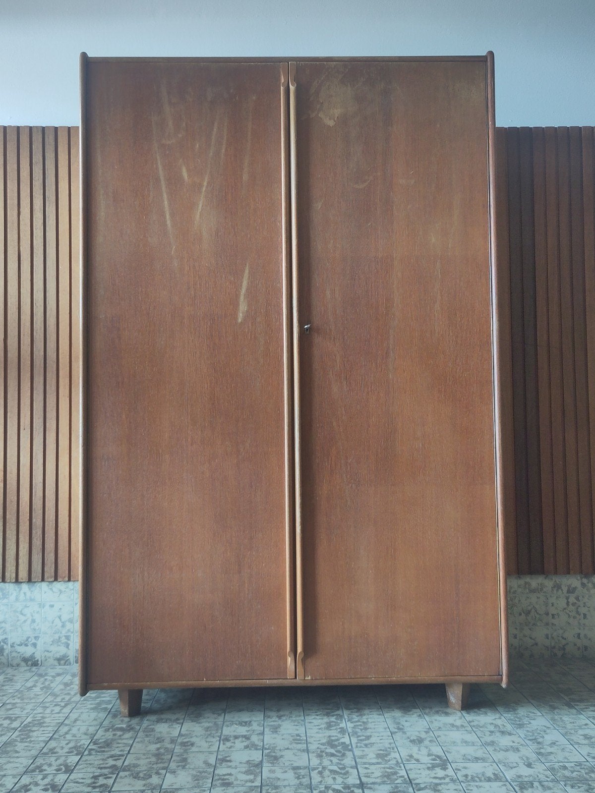 Vintage Pastoe kast Cees Braakman KE02 kledingkast hout, Huis en Inrichting, 100 tot 150 cm, Mid century modern dutch design, .