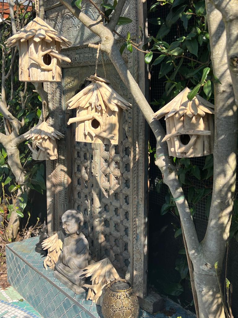 Vogelhuis drijfhout uit Bali Indonesie hang en muur, Verburgt Vintage, Nieuw, Ophalen of Verzenden, https://verburgtvintage.nl/#contact
