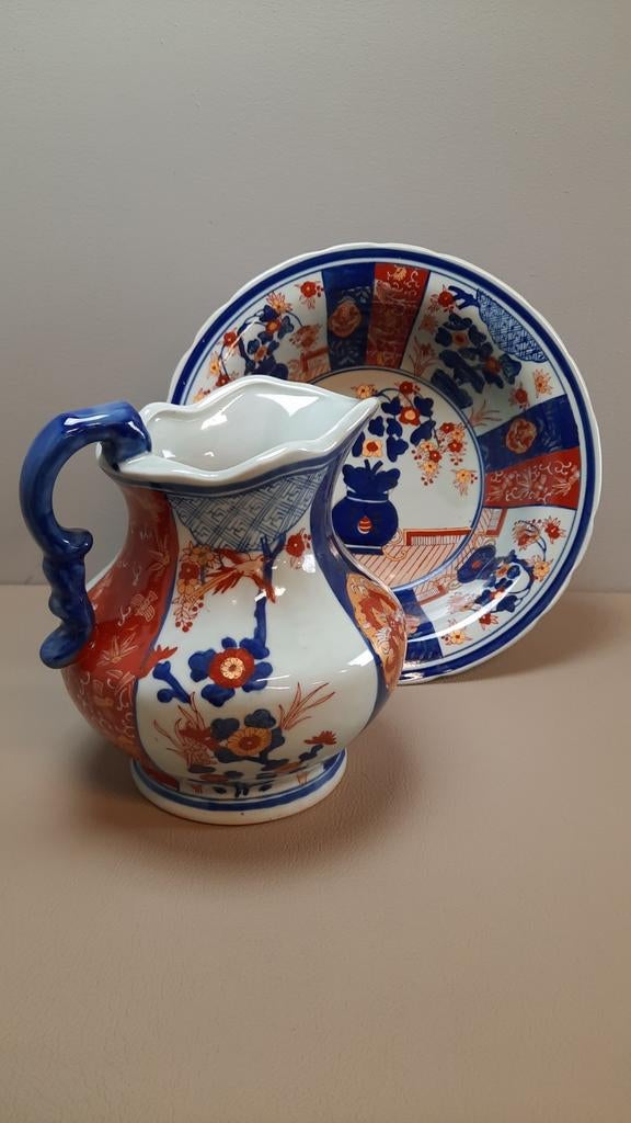Japanse Imari waskom en kan set, Ophalen