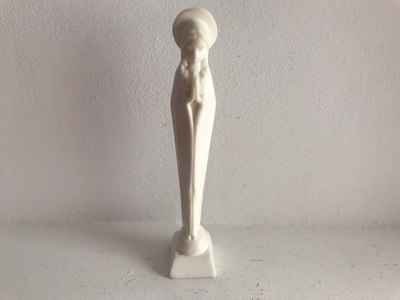 Mariabeeldje art deco, Ophalen of Verzenden, Gebruikt, Beeld(je), Christendom | Katholiek