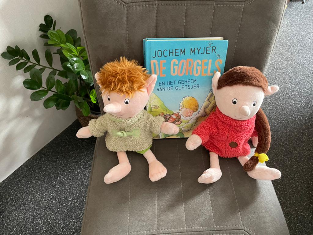 Jochem myjer boek De Gorgels 2 en knuffels Gorgel & Belia, Ophalen of Verzenden, Overige typen, Middelgroot (20 tot 80 cm), Overige merken
