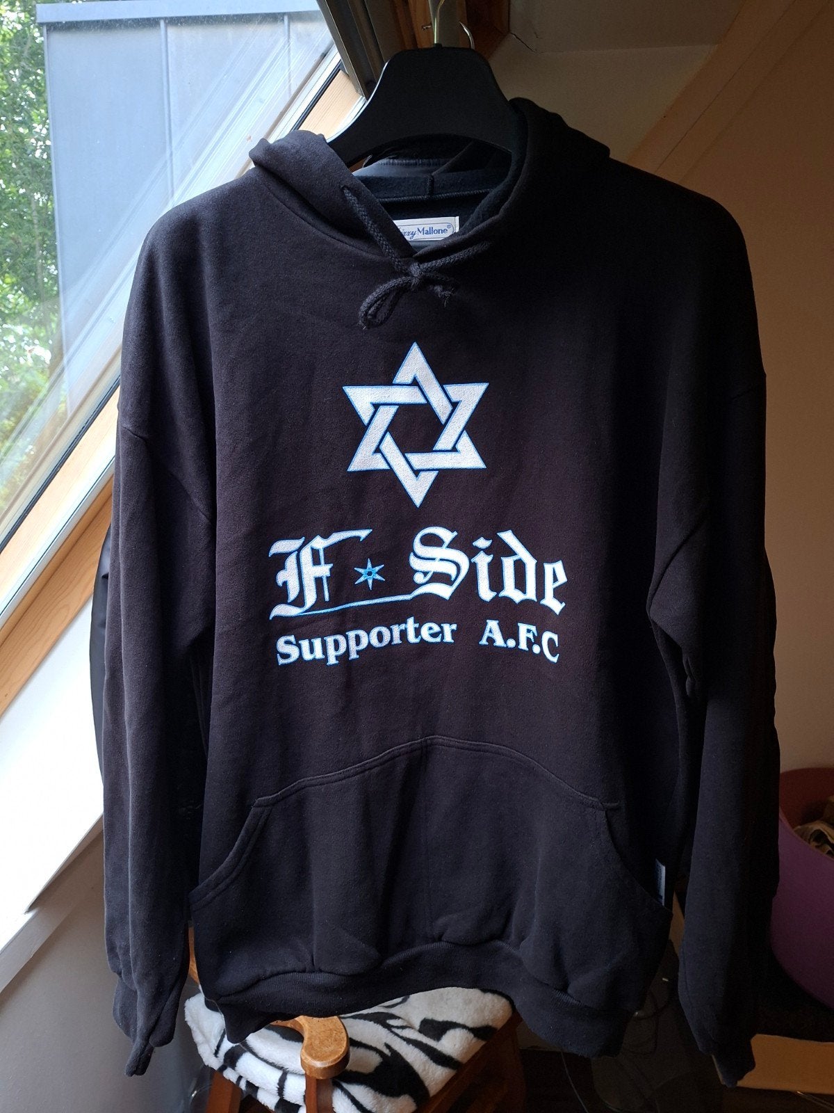 Ajax F-Side 90's  Hoodie Trui Hooligan Ultra's, Dizzy Mallone, Zwart, Maat 56/58 (XL), Ophalen of Verzenden