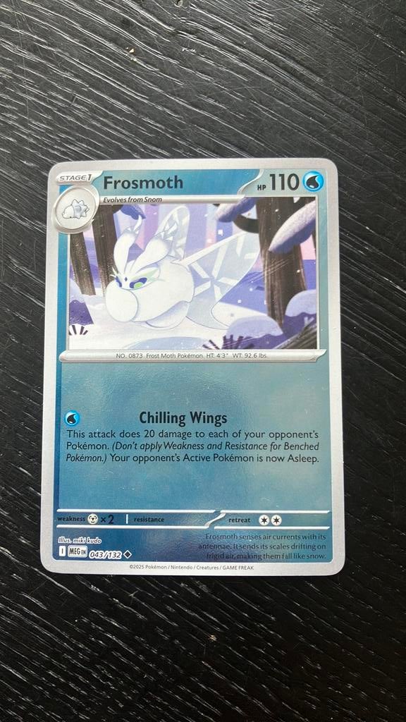 Frosmoth 043/132 reverse holo pokémon kaart, Ophalen of Verzenden, Nieuw, Losse kaart