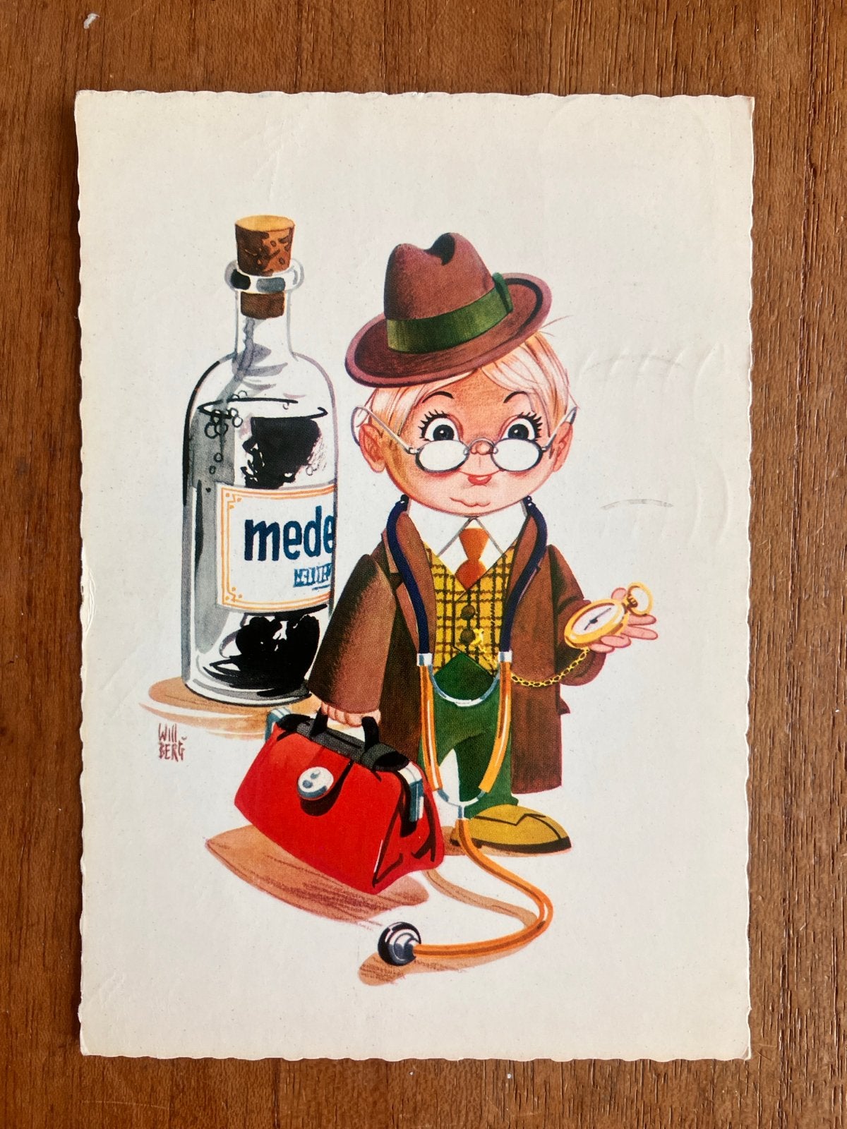 Dokter met Mede Fles en Tas. Will Berg, Ophalen of Verzenden, 1960 tot 1980, Ongelopen, Kinderen