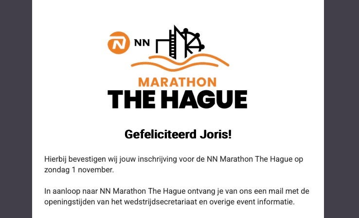 NN Marathon Ticket Den Haag - 1 November, Eén persoon