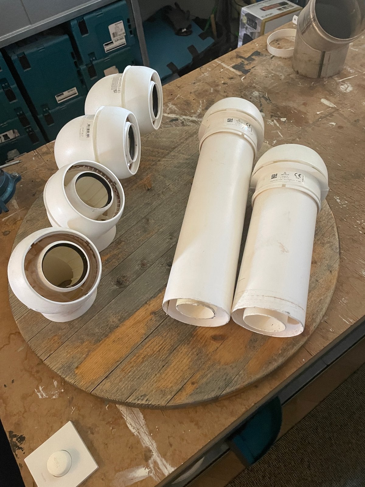 Concentrische Rookgasafvoer buizen en bochten 100/60 mm PP, Doe-het-zelf en Verbouw, Buizen en Afvoer, Afvoer, Gebruikt, Pvc, 60 tot 80 mm