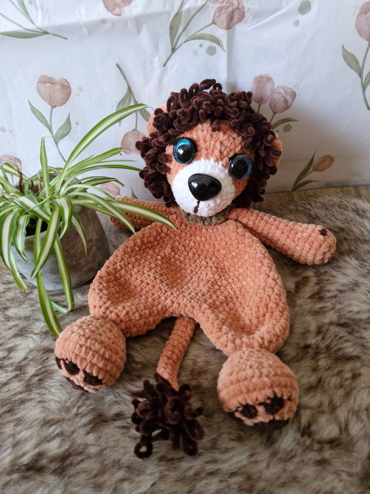 Handgemaakte leeuw knuffeldoekje, Nieuw, Ophalen of Verzenden, Handgemaakt, Overige karakters